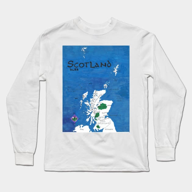 Scotland Long Sleeve T-Shirt by PendersleighAndSonsCartography